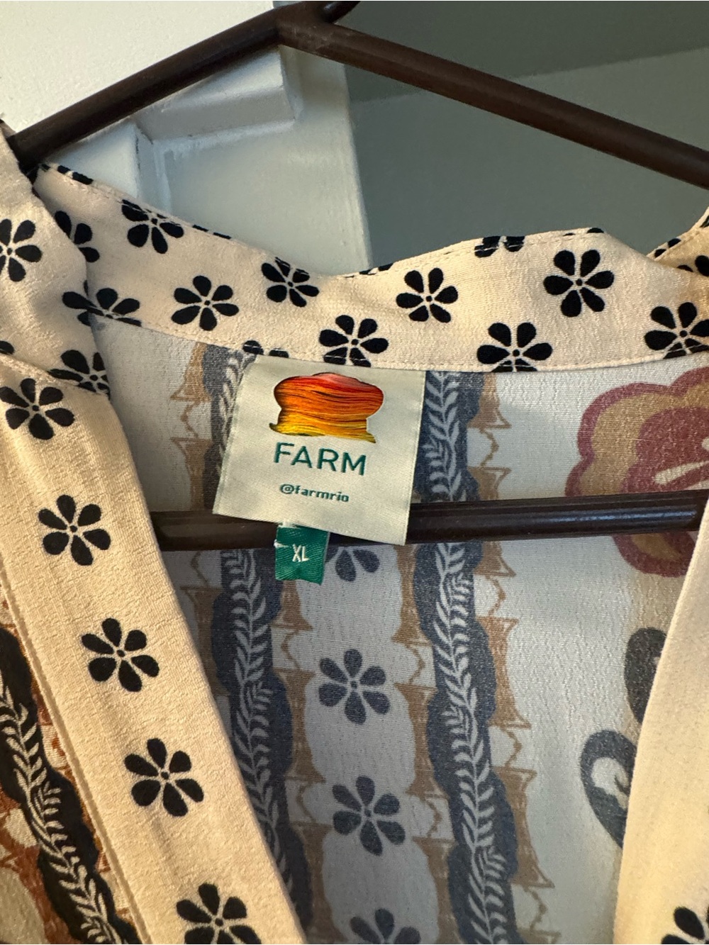 FARM Rio Cream Maxi Dress with Multicolor Floral Print - Picture 6 of 6
